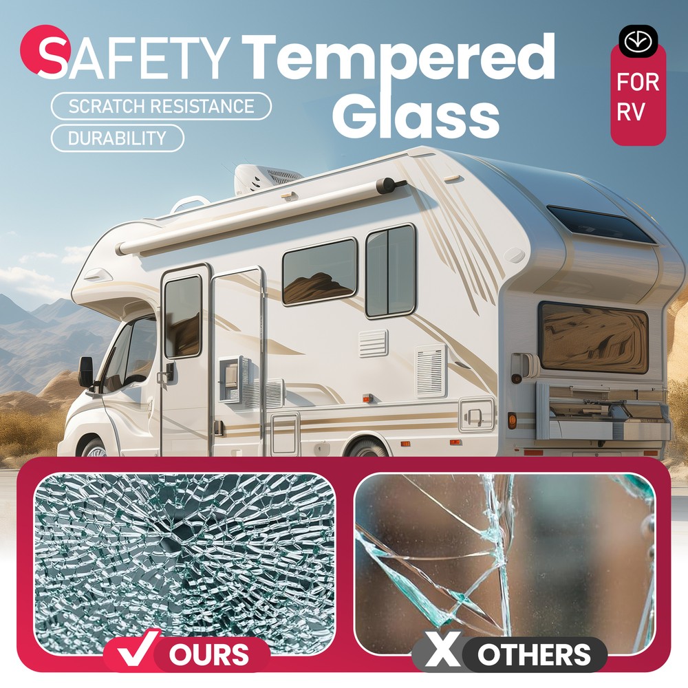 For Camper Push Out Emergency 36" W x 22" H RV Window Exit Window Tined Glass