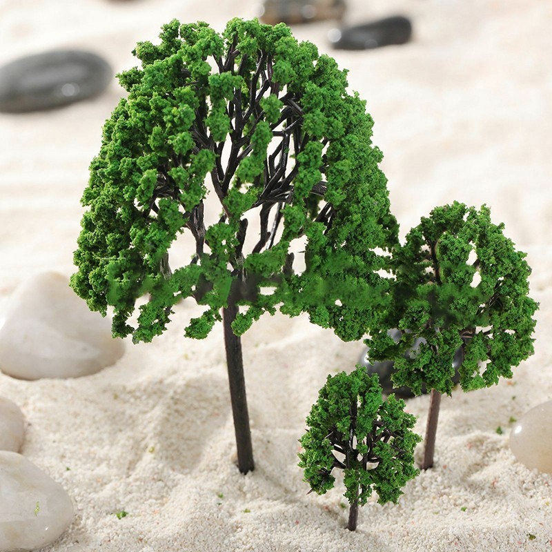 11Pcs Tree Model Mixed Size Artificial Trees Train Railway Diorama Layout Decor