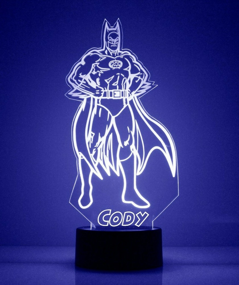 Batman Personalized FREE, LED Night Light Lamp with Remote Control LED Light