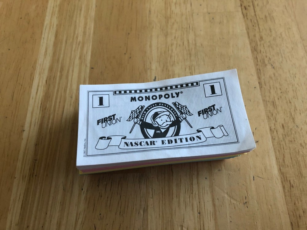 Nascar Monopoly play money Replacement Crafting Monopoly