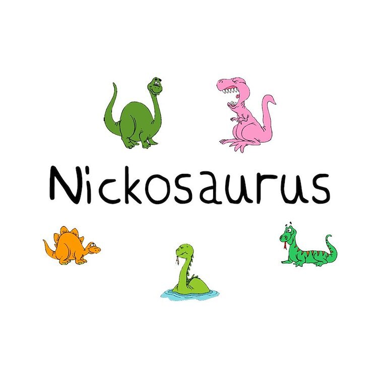 CafePress Nickosaurus 10" Wall Clock (194945800)
