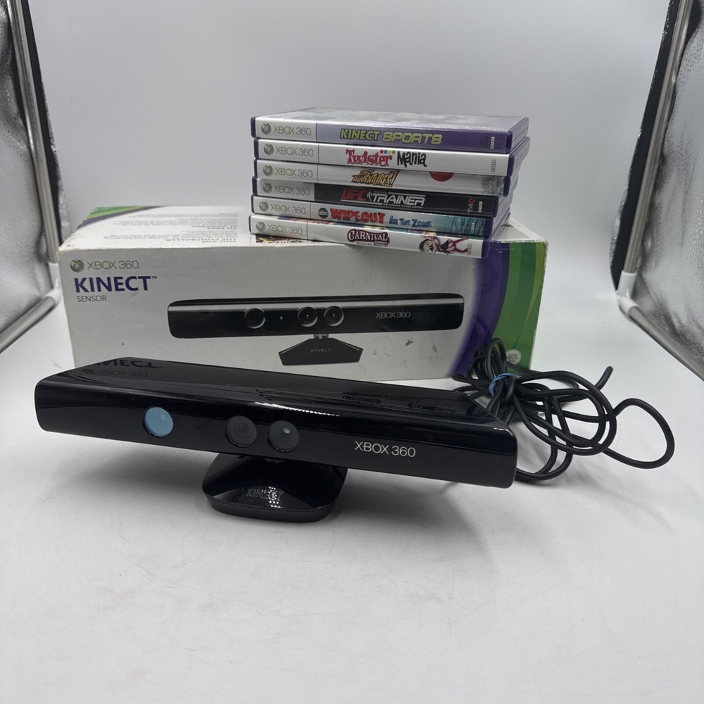 Xbox 360 Kinect Sensor Model 1414 with 6 Games Bundle -