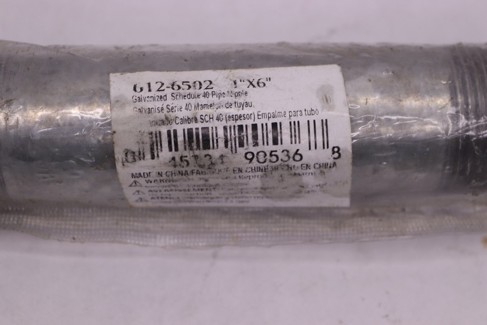 Galvanized Pipe Nipple 1" x 6" 6126502