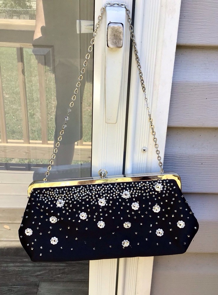 VTG Black Evening Clutch Purse By Inge Christopher