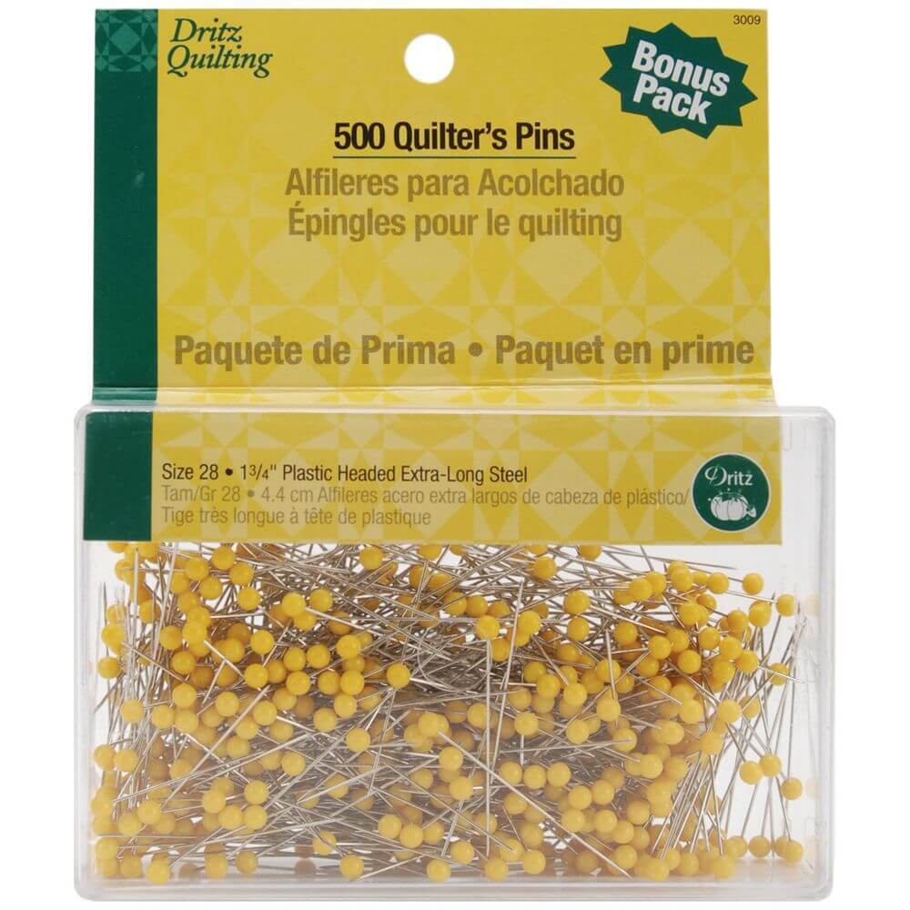 Dritz Quilting Quilter's Pins Bonus Pack 500/Pkg-Size 28