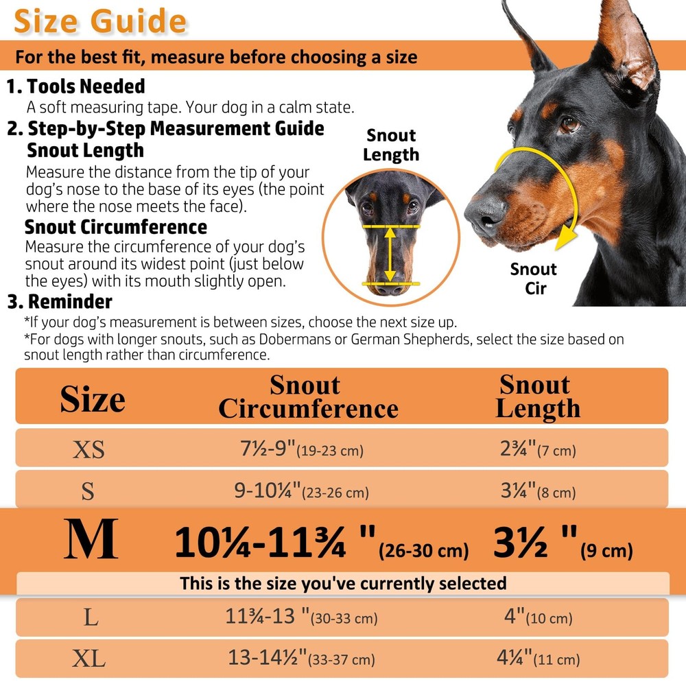 BARKLESS Dog Muzzle, Basket Muzzle for Biting, Chewing and Medium, Brown