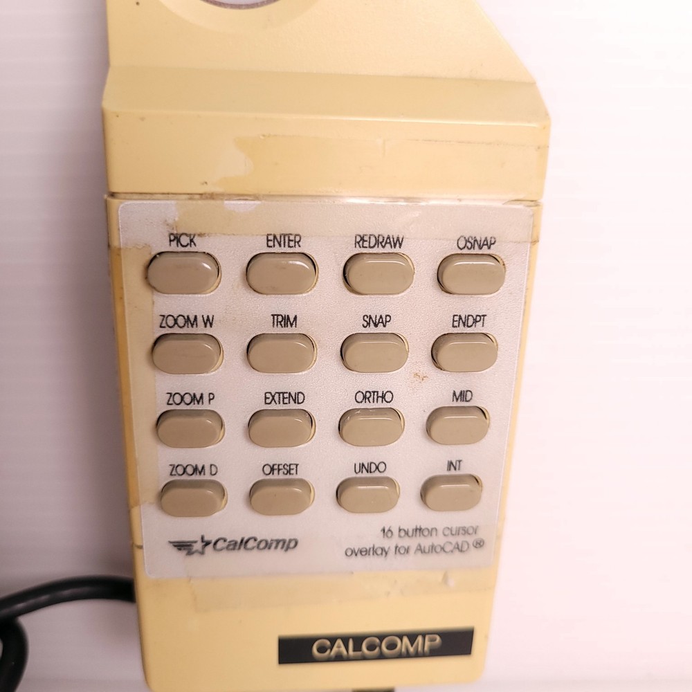 Vintage CalComp Corded 16 Button Cursor Overlay *Untested* Autocad