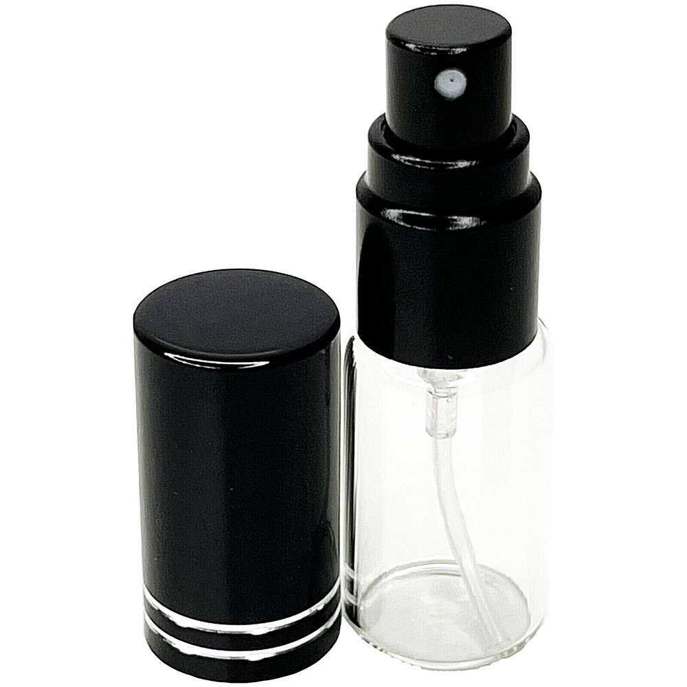 5ml 0.17oz Empty Perfume Glass Bottles Spray Decants Black Atomizers Refillable