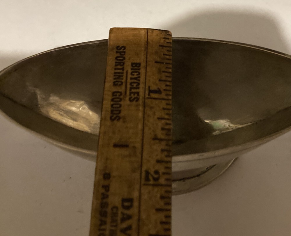 Antique Germany Hanau Silver Two Handle Small Bowl Hallmark N Zigzag