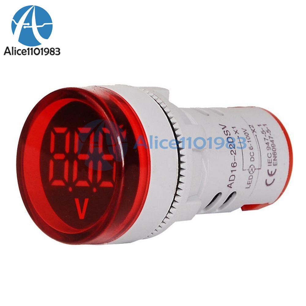 22MM Mini LED Voltmeter Digital Display Voltage Meter Volt Tester DC 6-100V