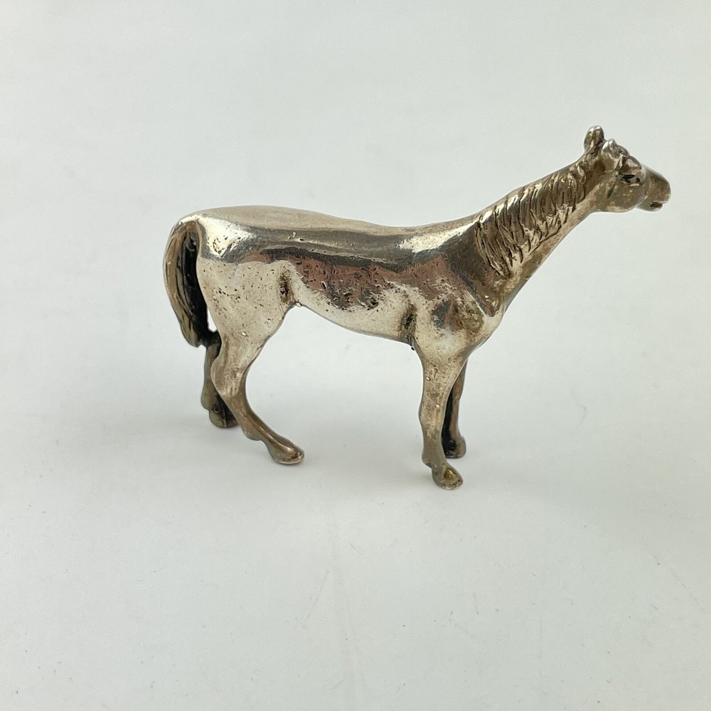 Antique Style Solid Silver Horse Figure Realistically Modelled 5.1cm 1997