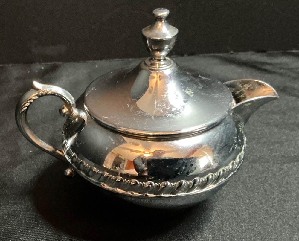 Vintage MCM Sheridan Silver on Copper Creamer
