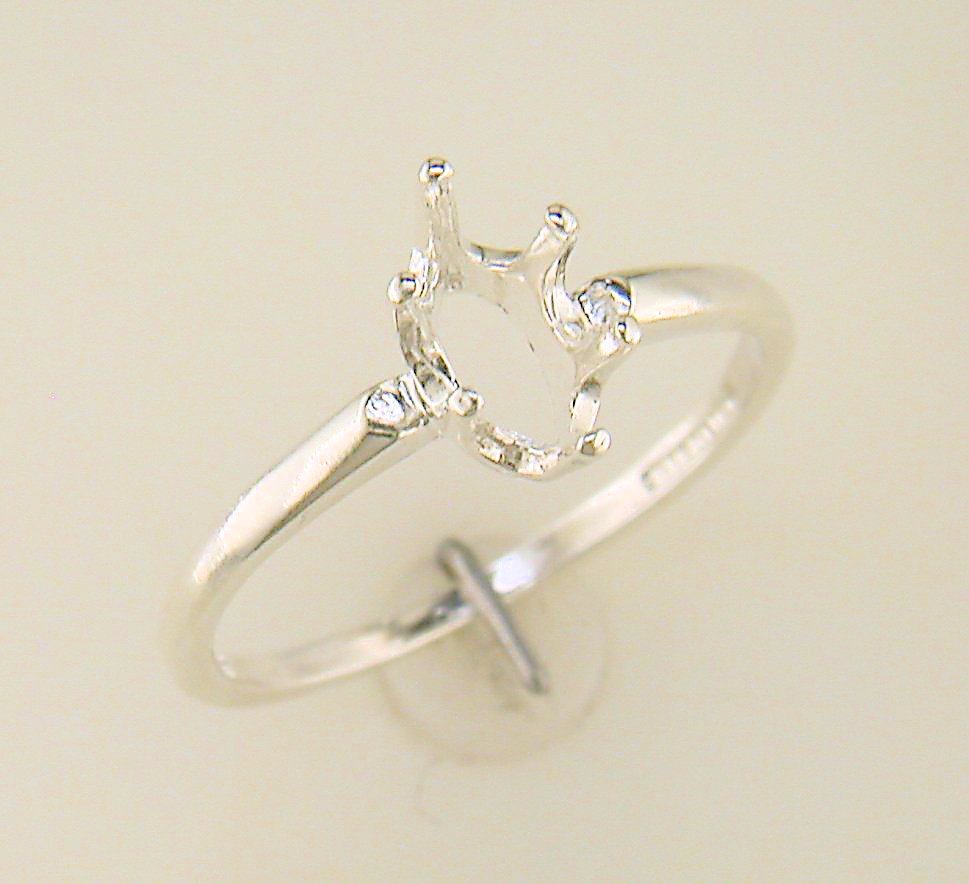 Marquise 6 Prong Solitaire Ring Setting Sterling Silver
