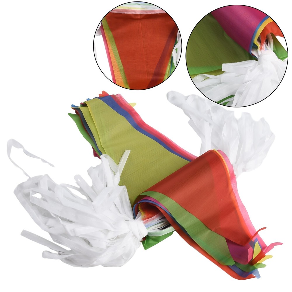 Bunting Triangle Flags 100 Flags 50 Meters Large 14*21CM Plastic Material