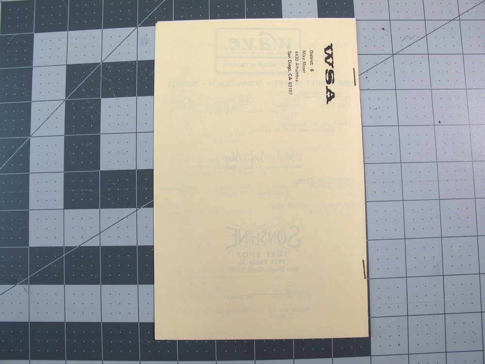 vtg Surfing ephemera- 1974 Surf Contest program District 6 1A 2A 3A