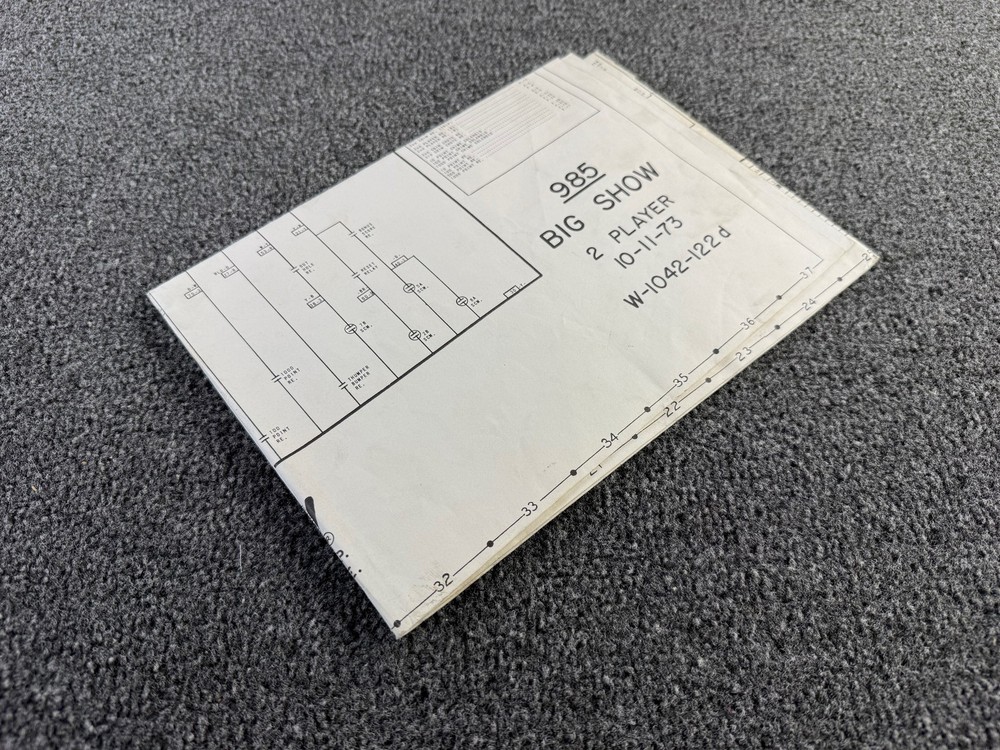 Bally Big Show Pinball Machine Game Manual Schematics ORIGINAL