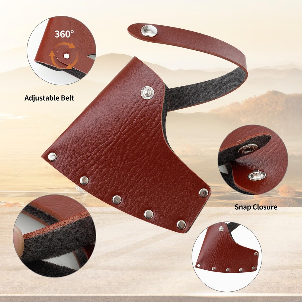 Leather Axe Sheath, Adjustable Hatchet Head Durable Brown