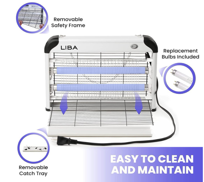 LiBa Electric Bug Zapper (2-Pack) Indoor Insect Killer - (4) Extra Replacement