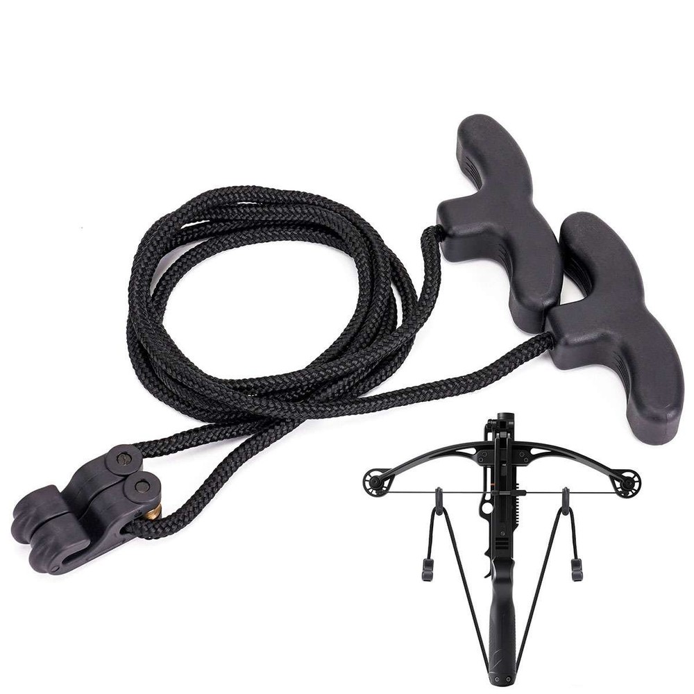 Crossbow Crank Cocking Device Rope String Aid Cocker Ropes Handle Archery Tool