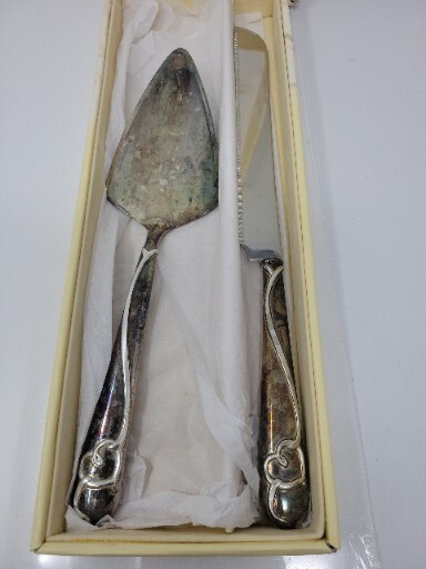 Lenox Forevermore 2-Piece Dessert Set Cake Server & Knife Silver-plated