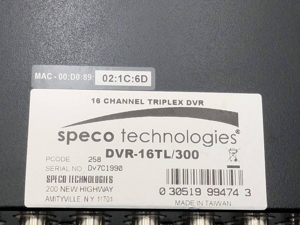 Speco Technologies 16 channel standalone DVR DVR-16TL/300
