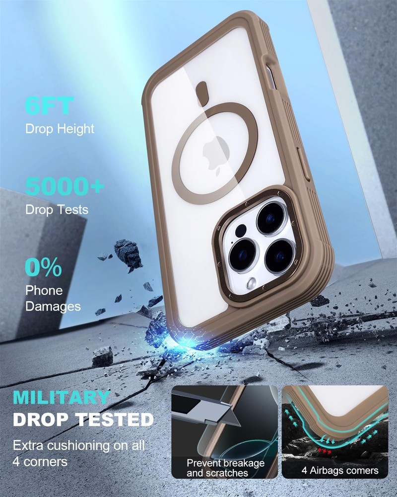 for Clear iPhone 16 Pro Max Case with Belt Clip Holster + 2 Screen Protectors, C