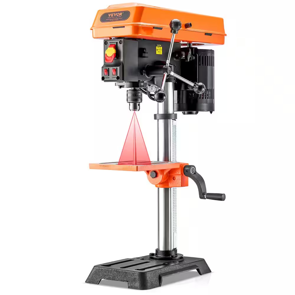 Drill Press Variable Speed Laser 1/2 Chuck Bench Top Base Cast Iron Shop Tool