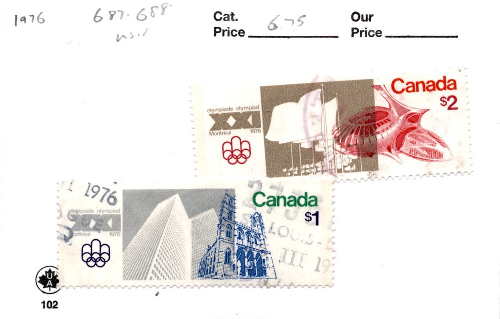 Canada, Postage Stamp, #687-688 Used, 1976 Olympics (AM)