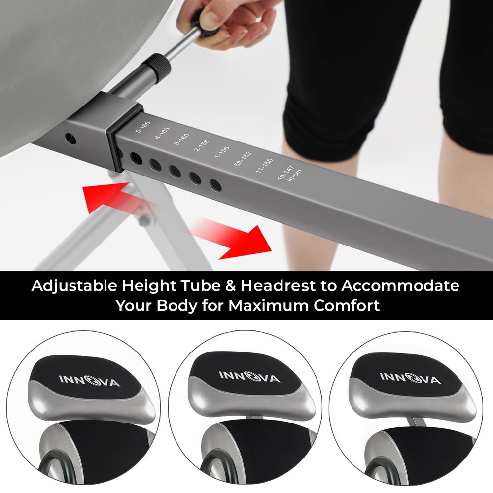 Inversion Table with Air Lumbar Support ITX9900 Innova Black Gray