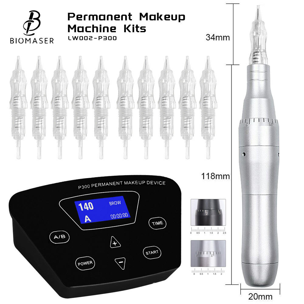 Permanent Makeup Machine Tattoo Machine Pen Kits For Eyebrow With 10Pcs Needles