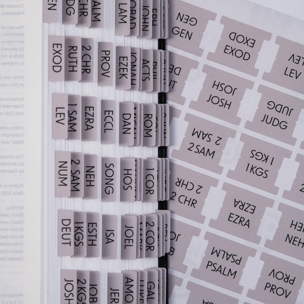 DiverseBee Laminated Bible Tabs - Large Print, Easy to Apply, 72 Medium, Clay