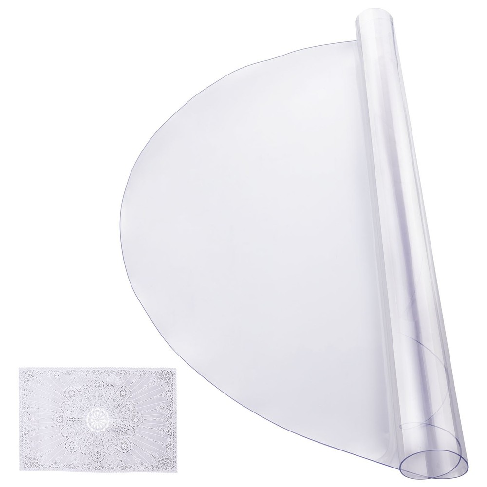 Plastic Table Cover 42 x 42 Inch 2.0 mm Thick Clear Table Protector Round