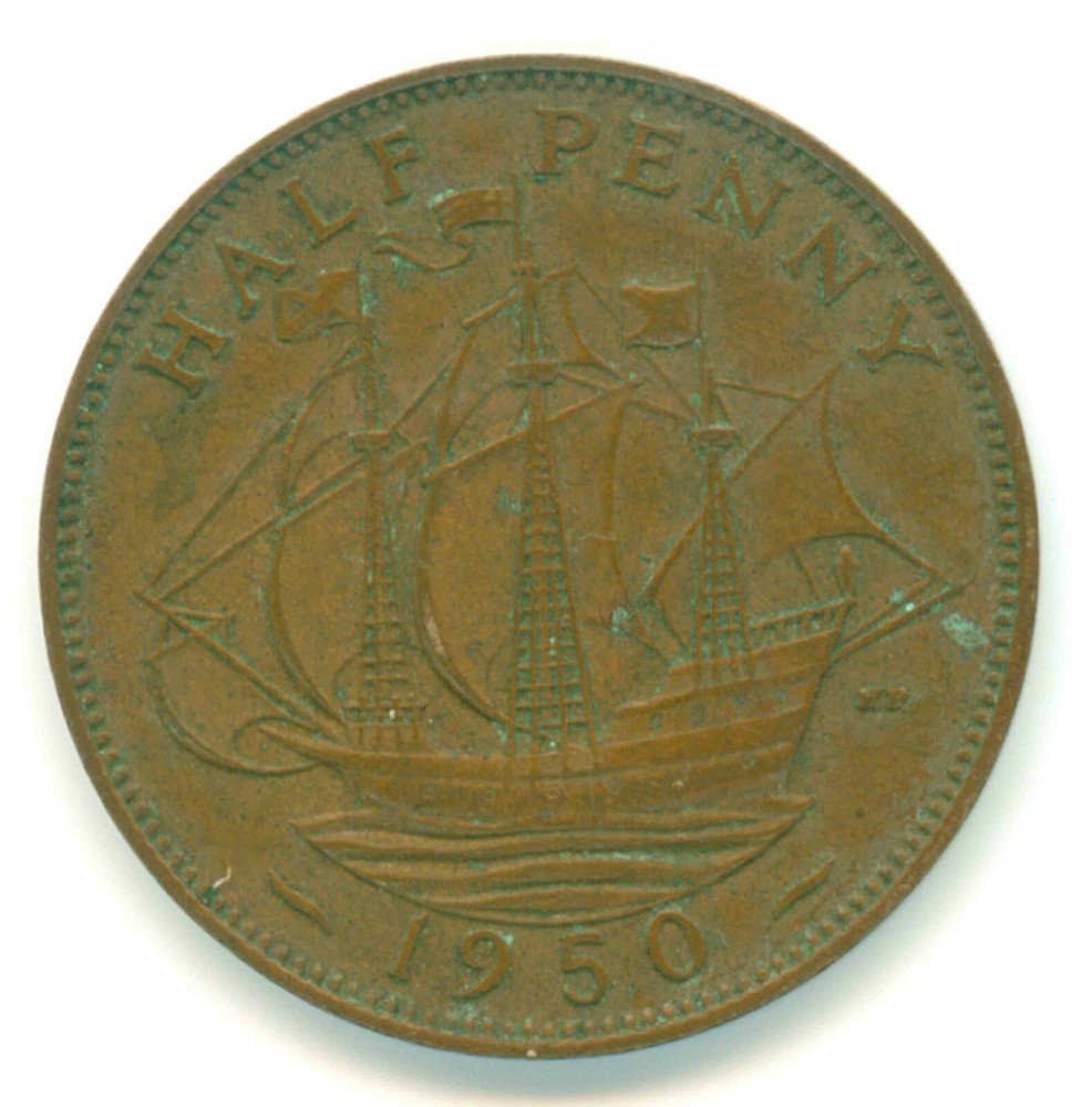 1950 Great Britain Half Penny