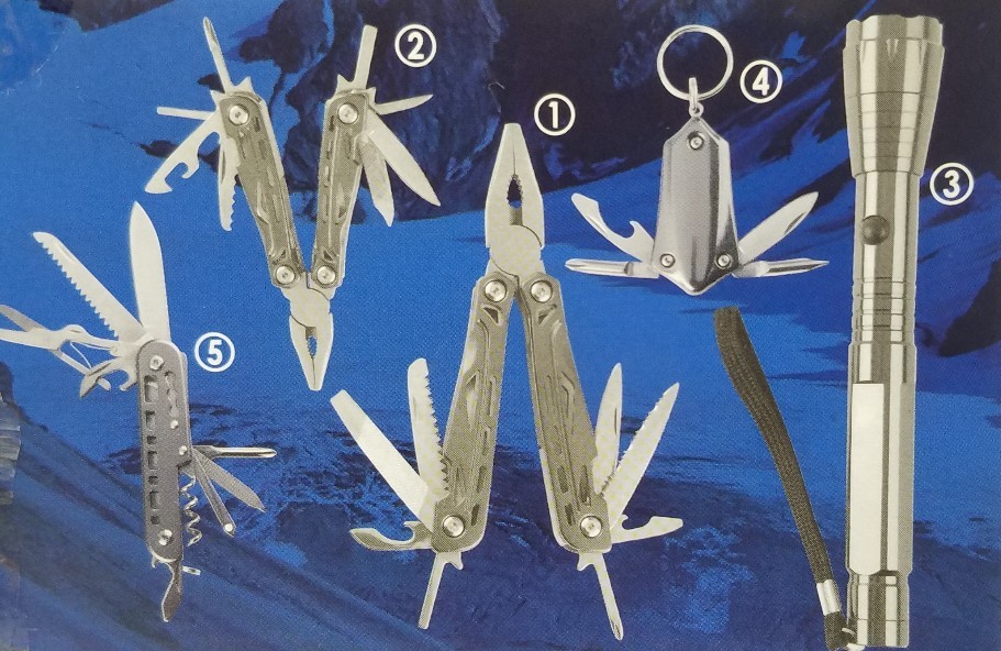 Suntools Professional 5 Pcs Multi-tool Set Flashlight Pliers Pocket Knife New