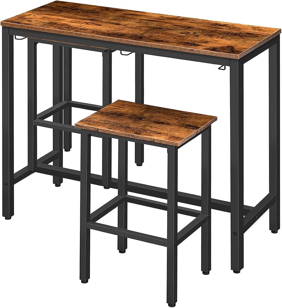 Bar Table Set Pub Tables Bar Height W/ 2 Stools Under Counter Height Table
