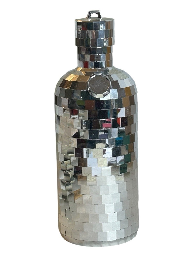 Absolute Vodke Disco Mirror Bottle Case Silver Empty Limited Edition Bar Decor