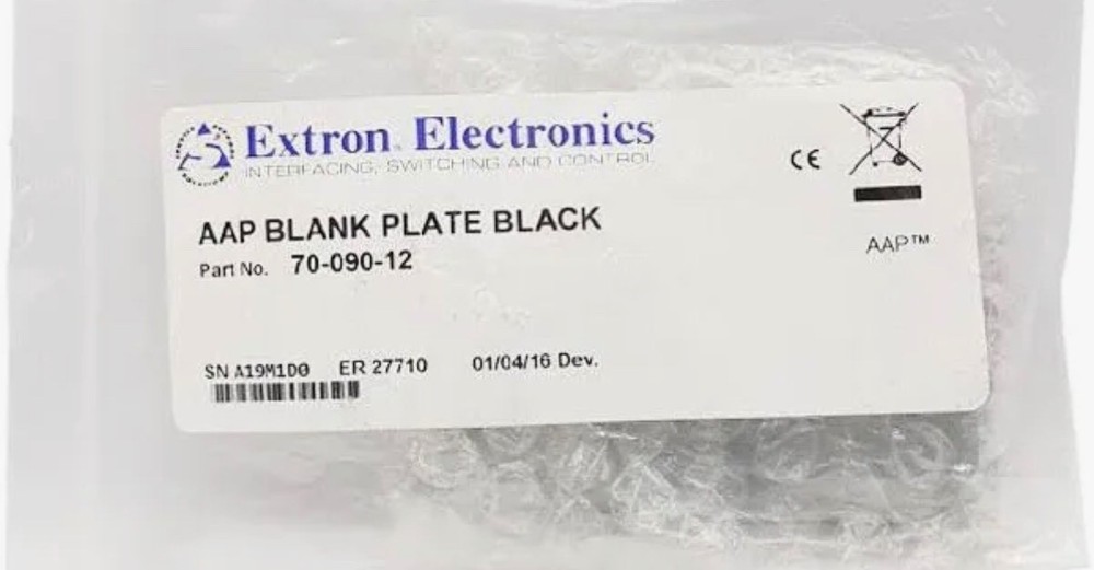 Extron AAP Blank Plate Black 70-090-12