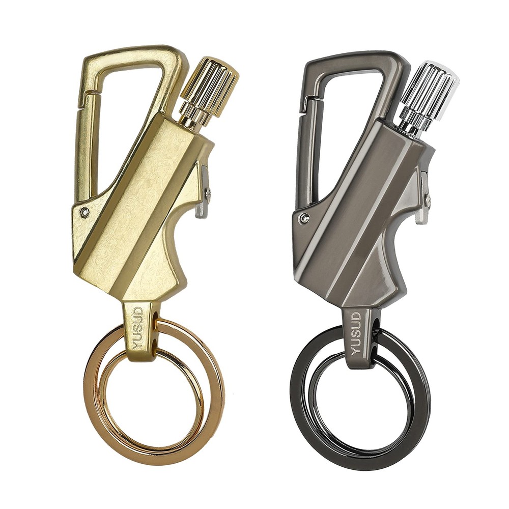 YUSUD 2 Pack Permanent Match Infinity Lighter with Multitool Grey and Gold