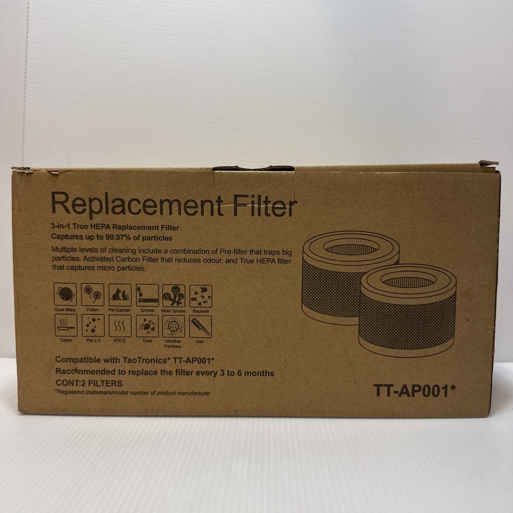 True HEPA Filter Replacement, Compatible with TaoTronics TT-AP001