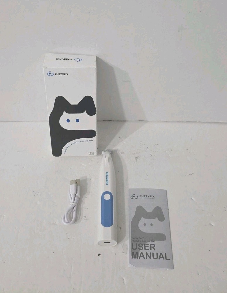 FuzzyFix Dog Paw Trimmer with LED Light - White/Blue