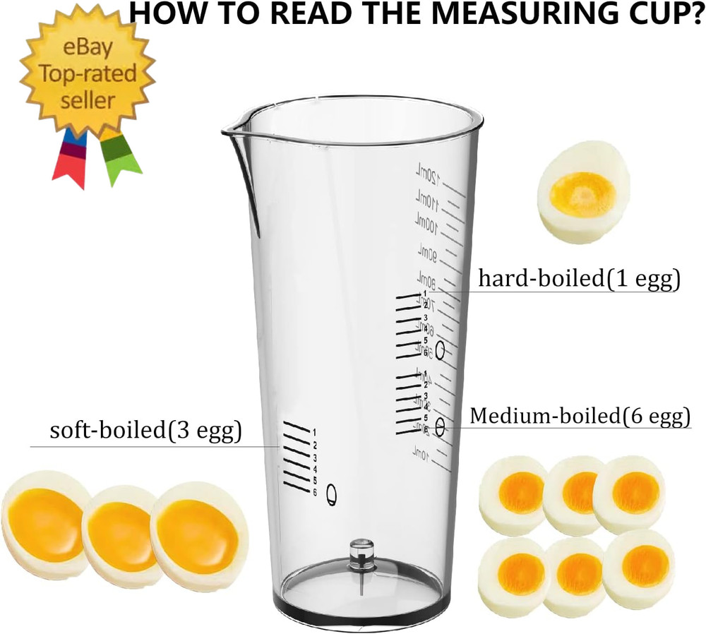Rapid Egg Cooker Electric 6 Eggs Capacity, Soft, Medium, Hard Boiled