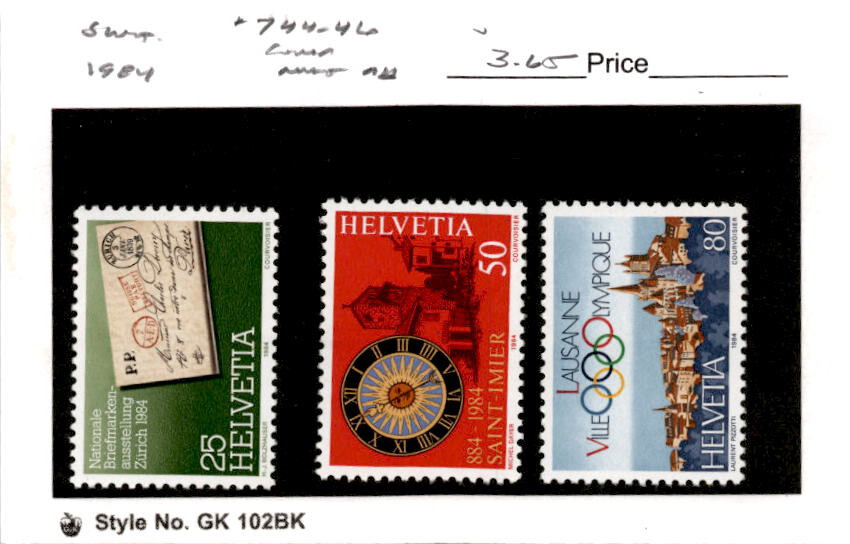 Switzerland, Postage Stamp, #744-746 Mint NH, 1984 Olympics (AB)