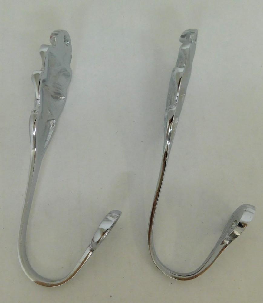Curtain Tie Back Hooks Ornate Leaf Design - 170 mm - SILVER - Width Approx 70 mm