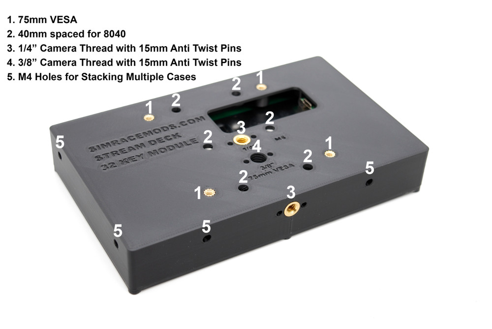 Versatile Mounting Case for Elgato Stream Deck 32 Key Module