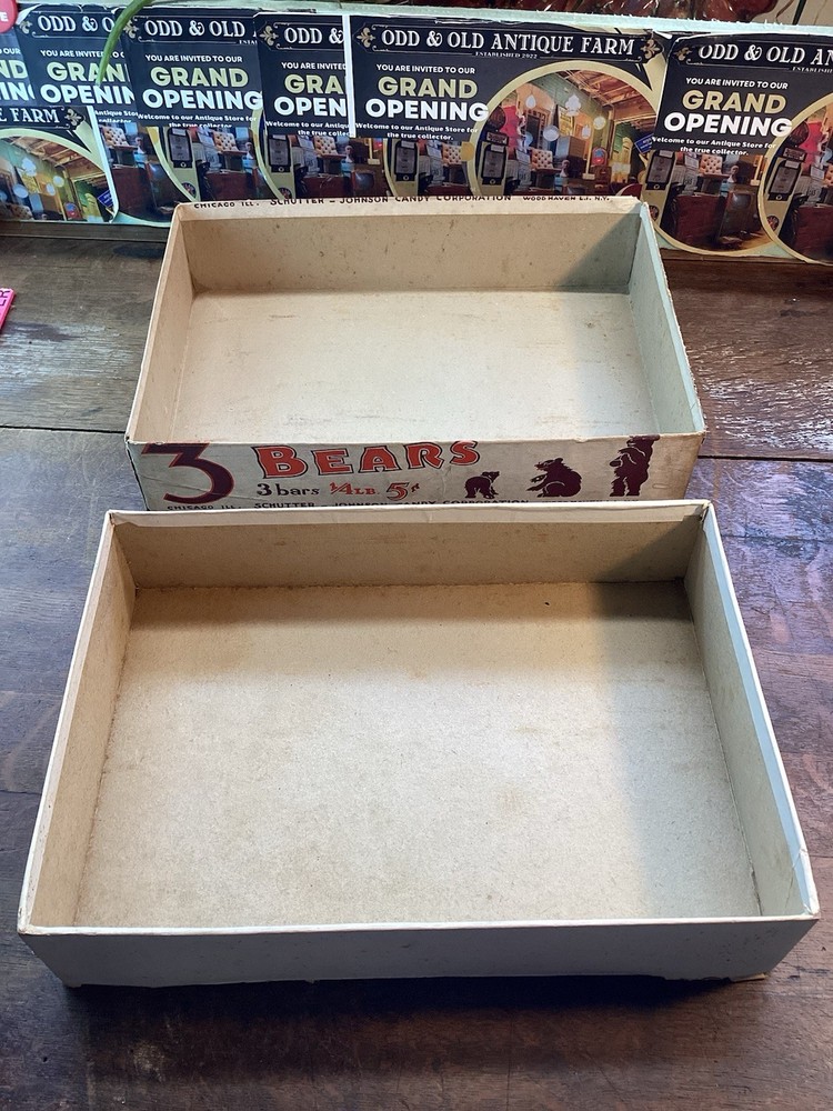 Vintage 3 Bears Candy Original Box 5 Cent Schutter Johnson Country Store Display