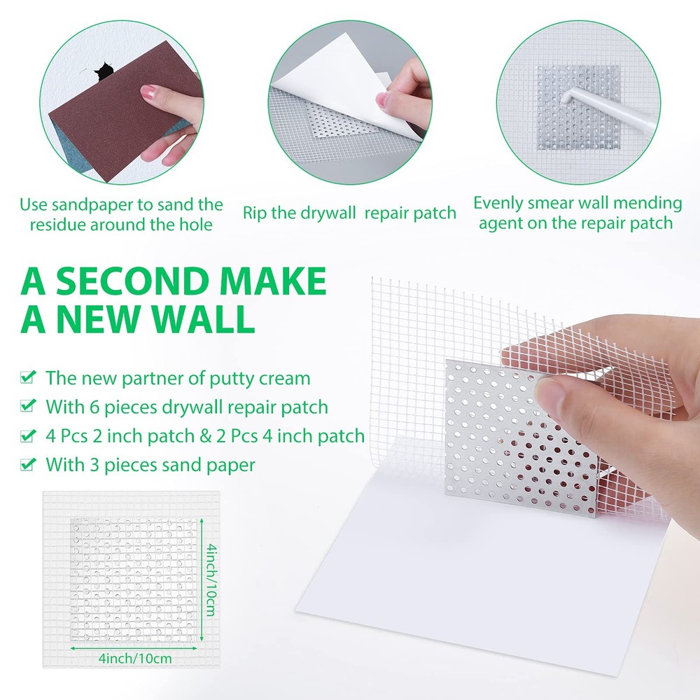 Drywall Repair Kit - Large Hole Patch, Wall Mending Agent 2 Pack Spackle