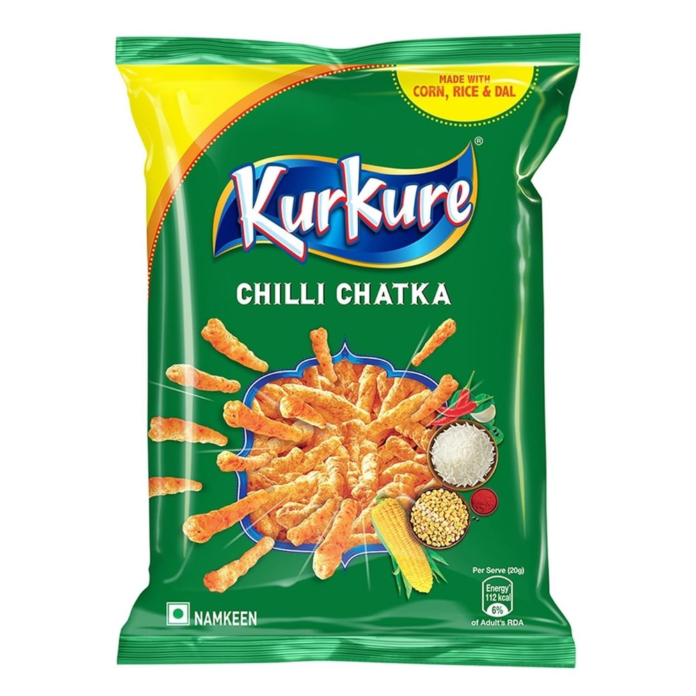 Kurkure Chilli Chatka Snacking Chips Cracker Indian Pakistani Snack Halal 3 Pack