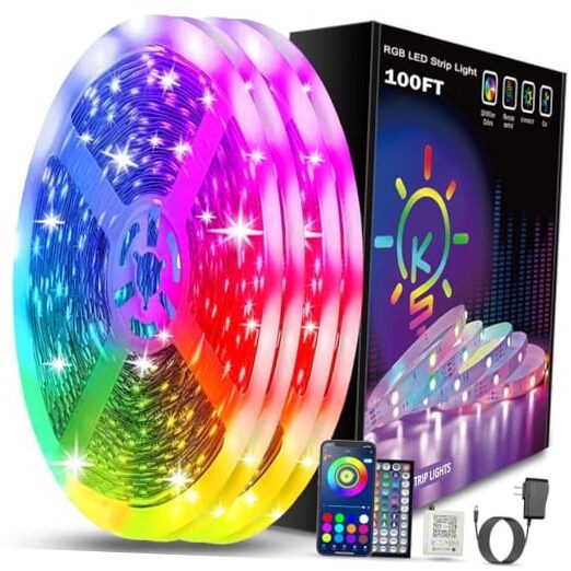 100ft Led Strip Lights (2 Rolls of 50ft) Bluetooth Smart App Control 100FT