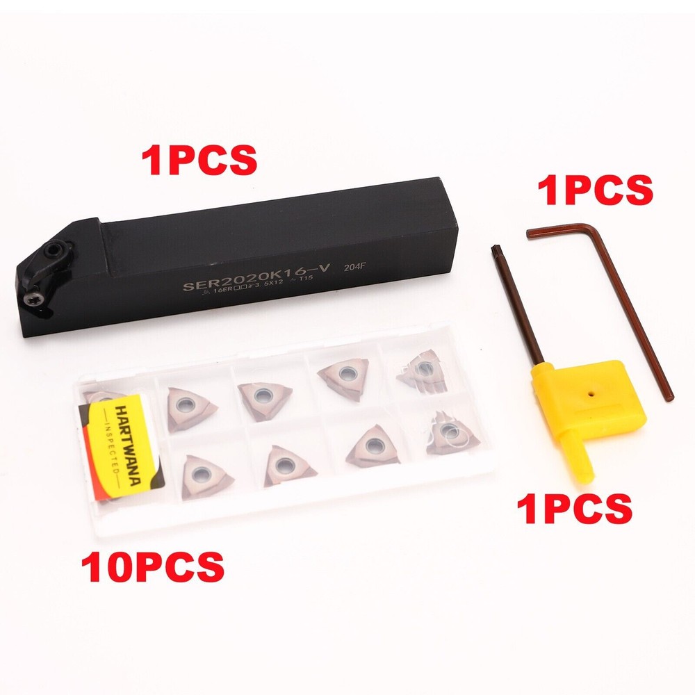 20mm Lathe Thread Cutting Tool Carbide Threaded Inserts Vertical 60° 16VERAG60