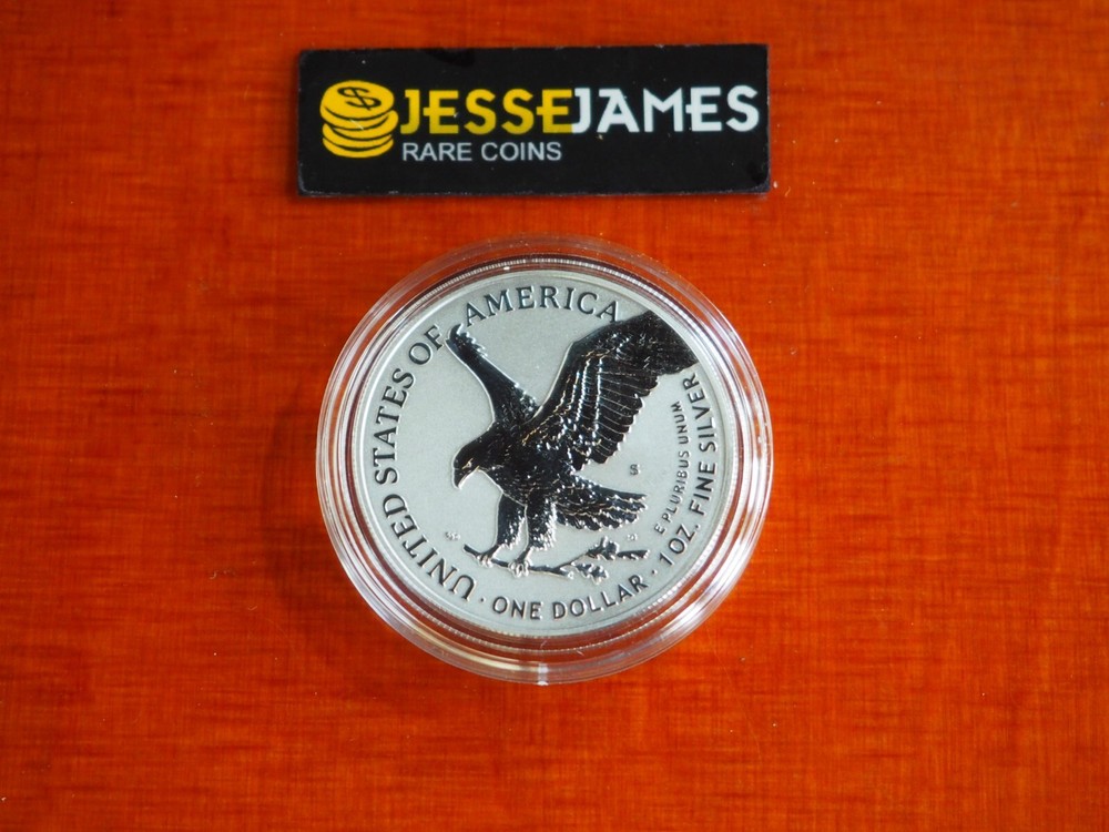 2021 S REVERSE PROOF SILVER EAGLE FROM DESIGNER SET ONE COIN IN CAPSULE TYPE 2
